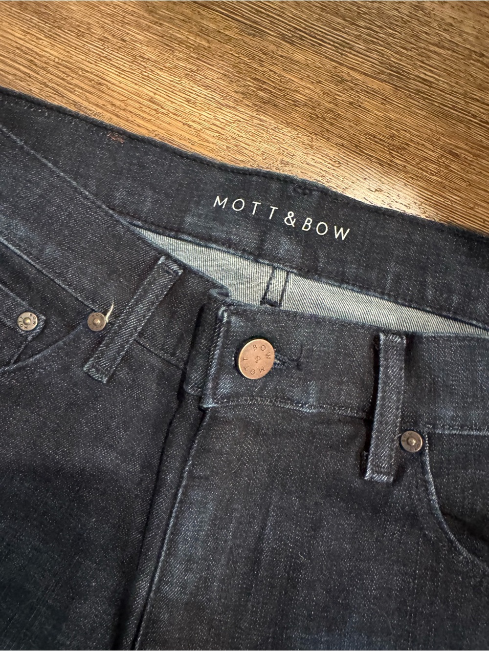 Mott & Bow Men’s Straight Jeans in Dark Indigo - Picture 3 of 4